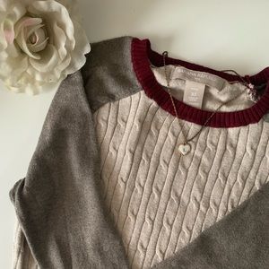 Banana Republic Maroon,Gray, Cream Sweater XS